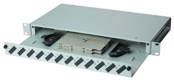 Wysokiej jakości panel z płatkami włóknistymi 24 port, LC / Duplex SC Fiber Optic Termination Box YH1005