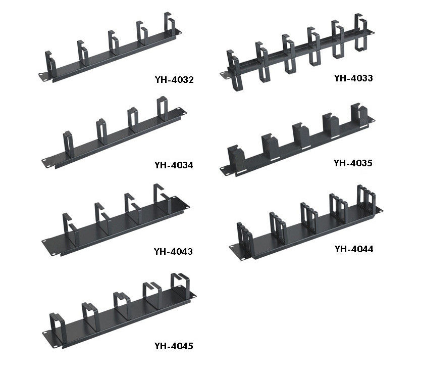 1U Rack Sieciowy pasek zarządzania kablami Poziomy organizer kabli Łatwa w demontażu YH4032